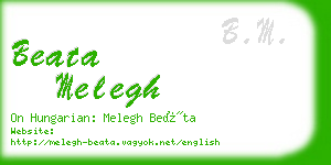 beata melegh business card